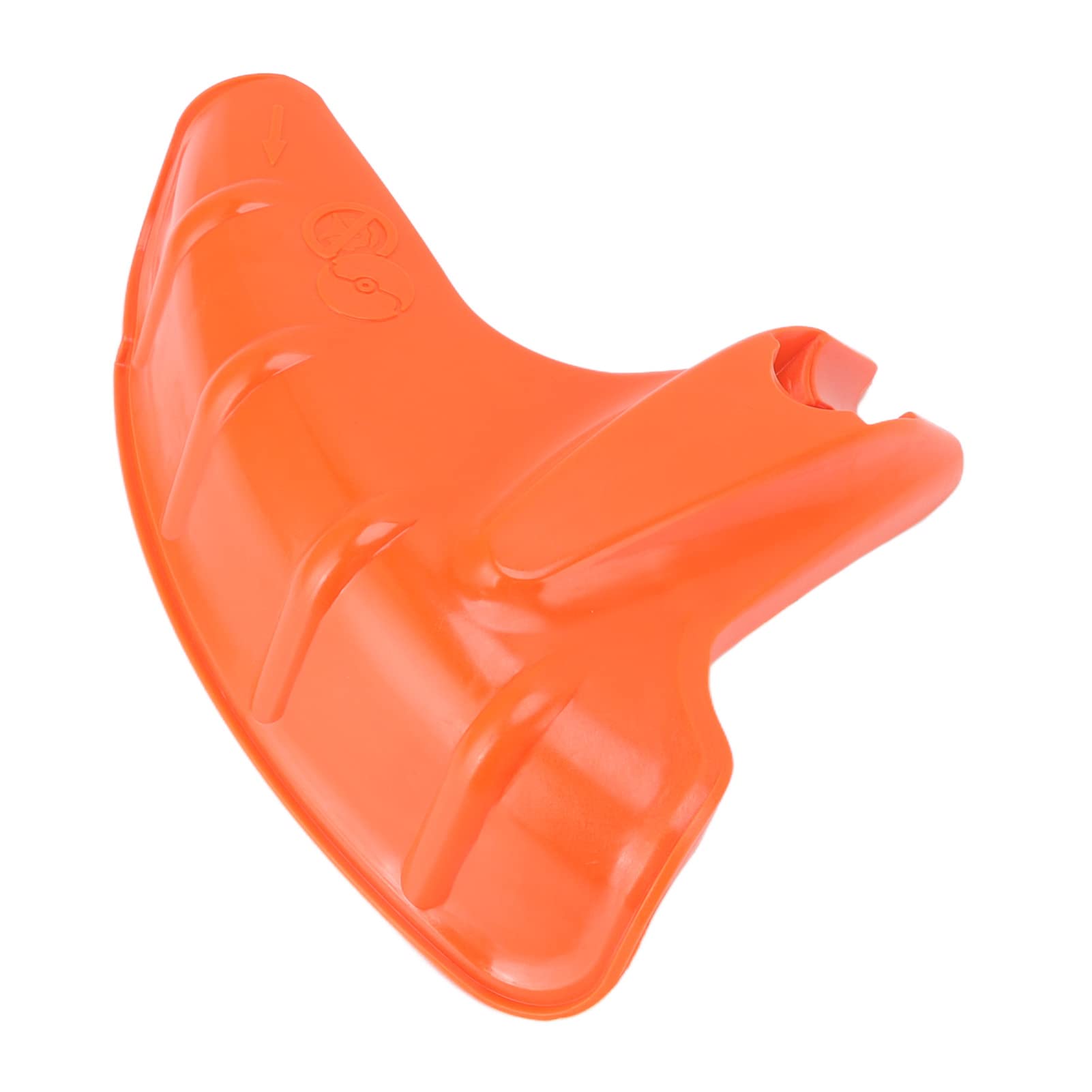 Apărătoare cap de tăiere compatibilă Stihl FS55, FS56, FS70 Apărătoare portocalie din plastic compatibilă Stihl FS55, cu săgeata de sens și nervuri de rigidizare