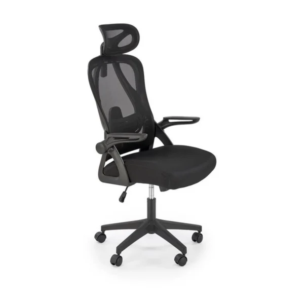 Scaun birou NEGRO, negru, plasa/pânză, 59x63x123/130 cm