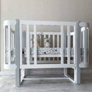 Pătuț bebe Maia gri, loc de dormit 120 × 60 cm, imaginea 2