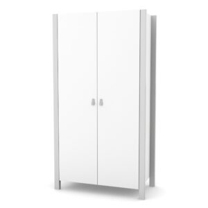 Dulap Maia 960 alb gri deschis pentru camera copiilor, 96 × 47,2 × 179,5 cm