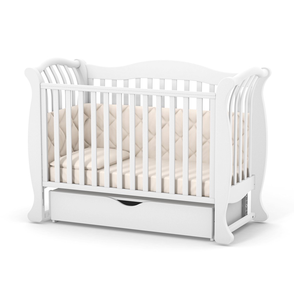 Pătuț bebe Cluj-Napoca alb 120 × 60 Pătuț bebe Cluj-Napoca alb din fag și arin, loc de dormit 120 × 60 cm