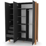 Dulap Maia 1310 antracit natur pentru camera copiilor, detaliu 2