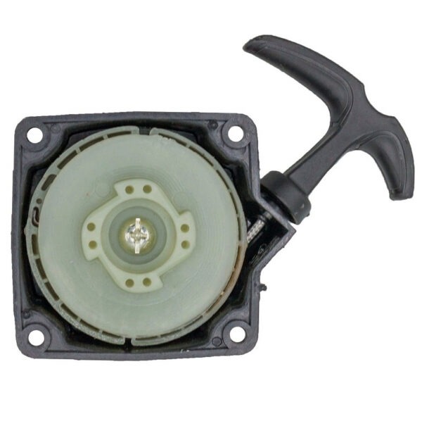 Demaror de motocoasă M3 cu arc dublu Demaror de motocoasă M3 cu rolă verde, rotiță albă de antrenare și mâner negru în formă de T