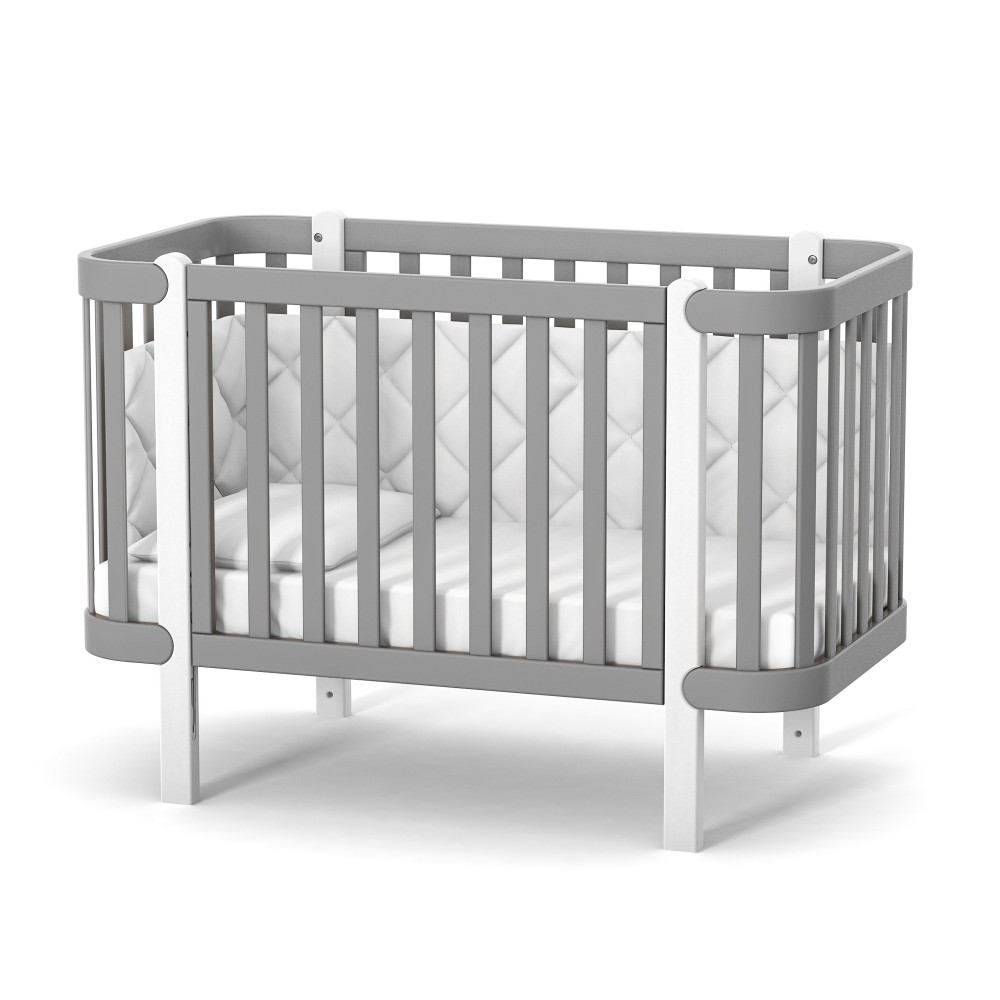 Pătuț bebe Maia gri alb Pătuț bebe Maia gri alb, loc de dormit 120 × 60 cm