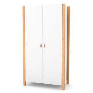 Dulap Maia 960 alb natur pentru camera copiilor, 96 × 47,2 × 179,5 cm