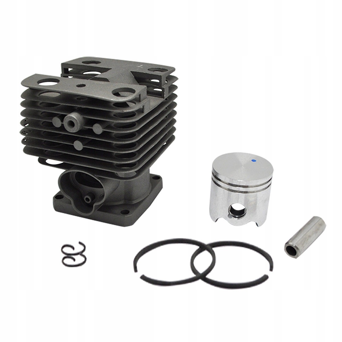 Cilindru complet de 40 mm cu piston și segmenți Cilindru complet de motocoasă cu piston de 40 mm, doi segmenți, bolț și două siguranțe, așezate separat