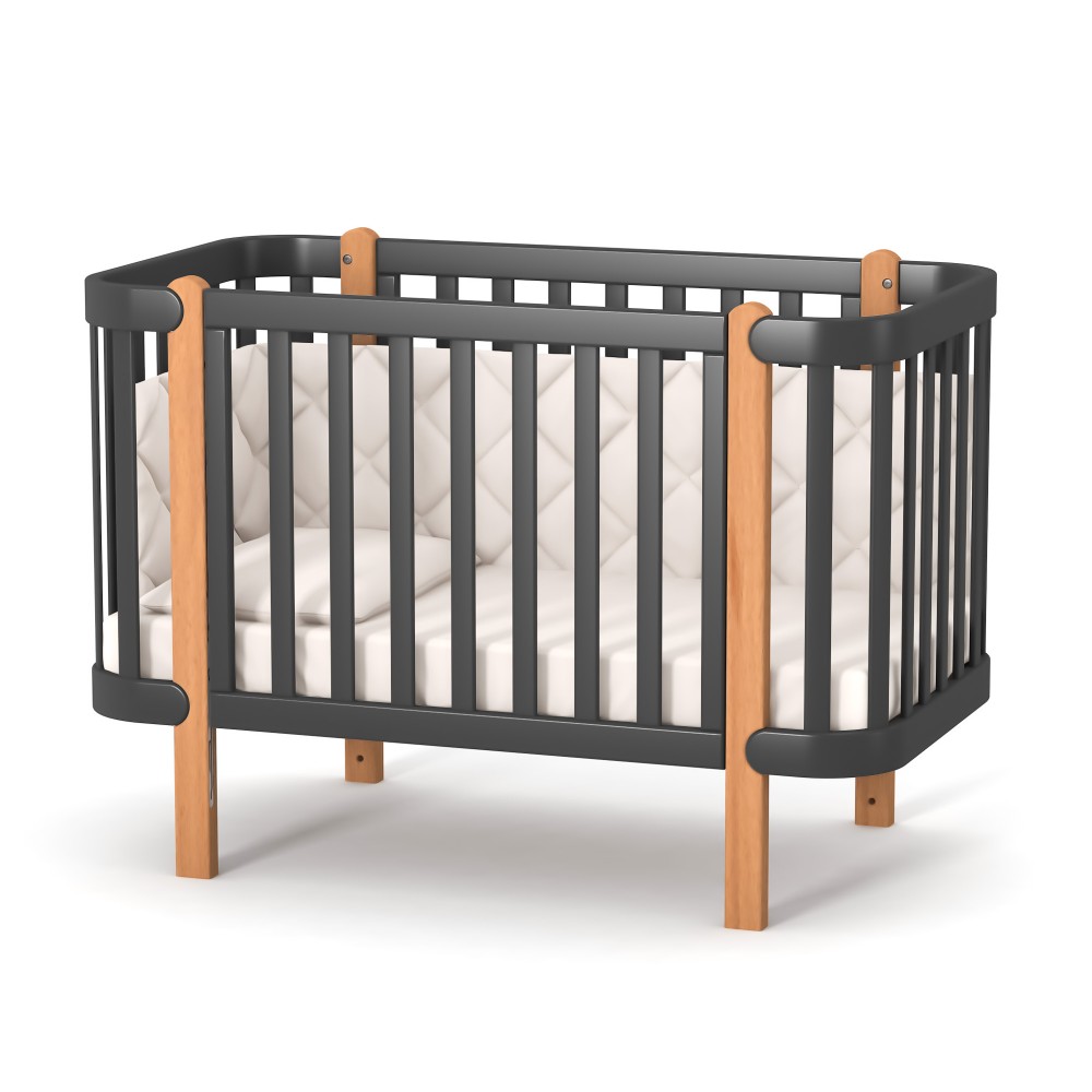 Pătuț bebe Maia antracit natur Pătuț bebe Maia antracit natur, loc de dormit 120 × 60 cm