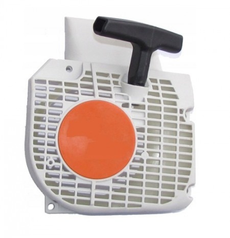 Demaror compatibil Stihl MS 210, 230, 250, 021, 023, 025 Demaror compatibil Stihl MS 210, MS 230 și MS 250, carcasă albă cu grilă, disc portocaliu și mâner negru