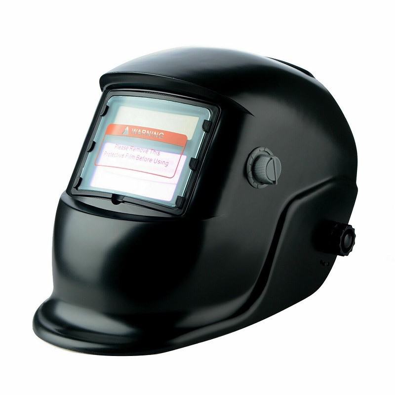 Mască de sudură automată cu cristale lichide Mască de sudură automată neagră, cu filtru cu cristale lichide și buton lateral de reglaj al nuanței