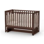 Pătuț bebe Oradea maro din lemn de arin, loc de dormit 120 × 60 cm, imaginea 3