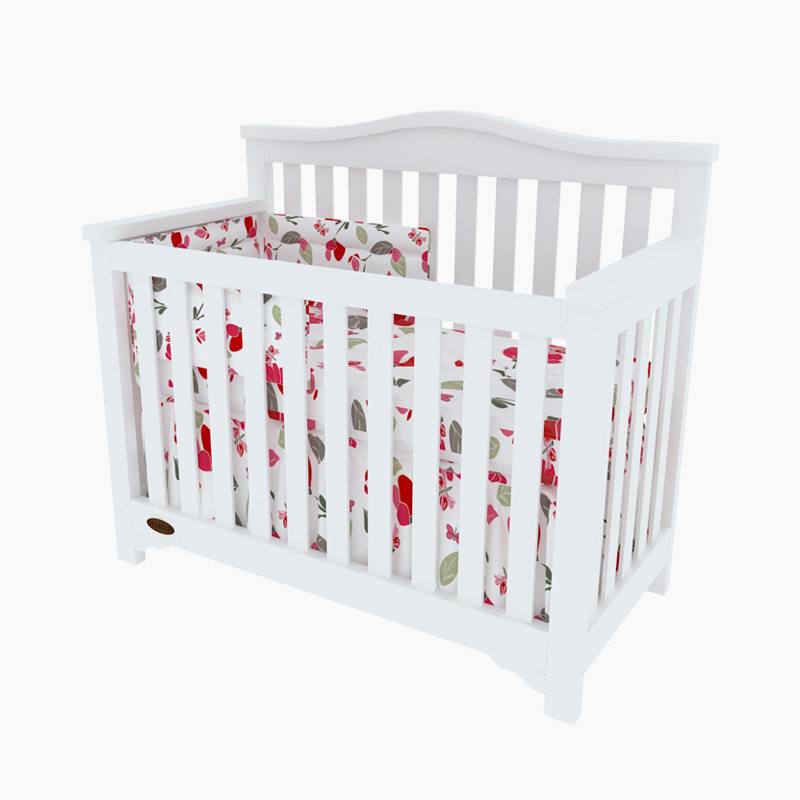 Pătuț bebe Alesia alb Pătuț bebe Alesia alb din lemn masiv de fag, loc de dormit 120 × 60 cm