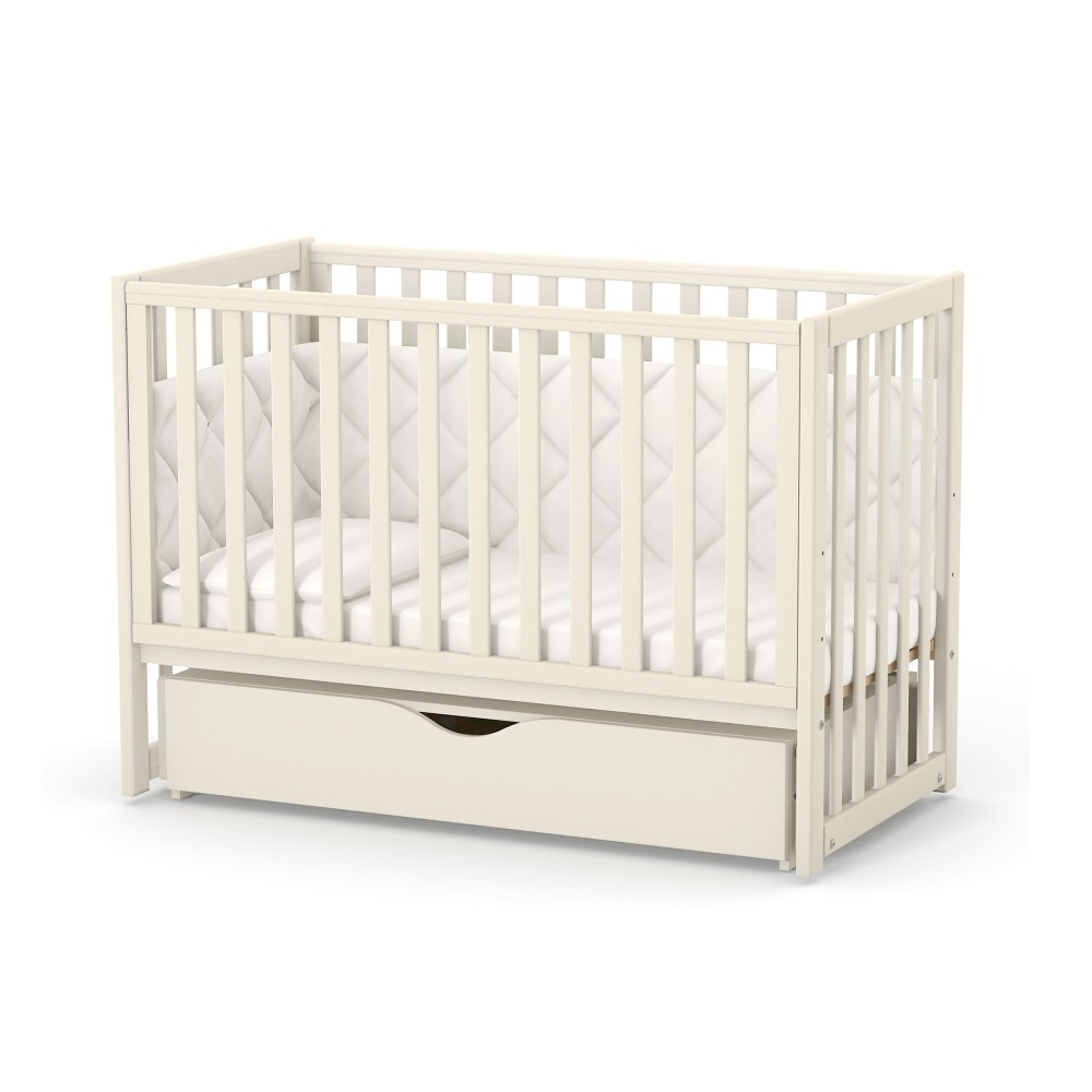 Pătuț bebe Oradea fildeș 120 × 60 Pătuț bebe Oradea fildeș din lemn de arin, loc de dormit 120 × 60 cm