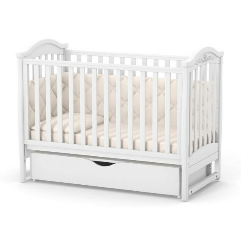 Pătuț bebe Timișoara alb 120 × 60 Pătuț bebe Timișoara alb din fag și arin, loc de dormit 120 × 60 cm