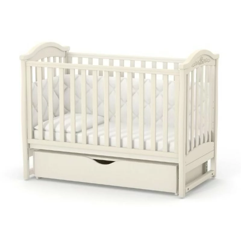 Pătuț bebe Timișoara fildeș 120 × 60 Pătuț bebe Timișoara fildeș din fag și arin, loc de dormit 120 × 60 cm
