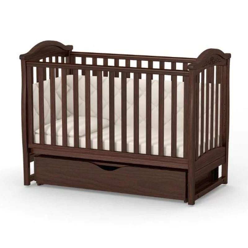 Pătuț bebe Timișoara maro 120 × 60 Pătuț bebe Timișoara maro din fag și arin, loc de dormit 120 × 60 cm