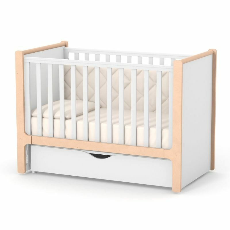 Pătuț bebe Bacău alb 120 × 60 Pătuț bebe Bacău alb cu opțiune de co-sleeping, loc de dormit 120 × 60 cm