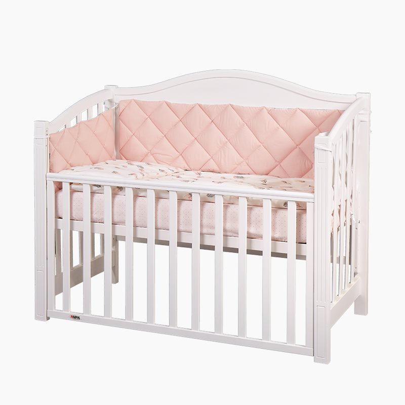 Pătuț bebe Casian alb Pătuț bebe Casian alb din lemn masiv, loc de dormit 120 × 60 cm