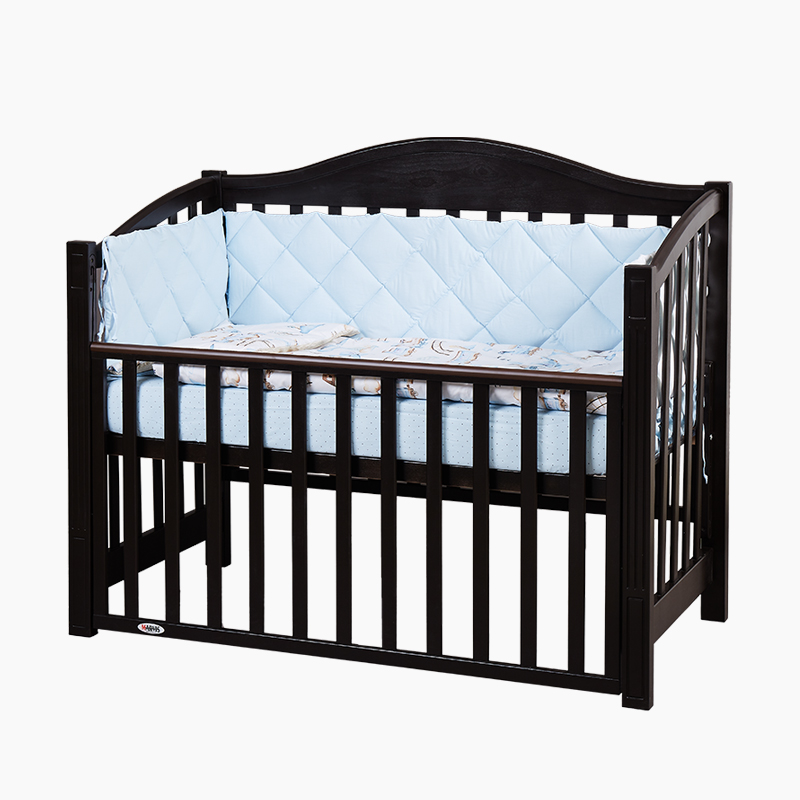 Pătuț bebe Casian maro Pătuț bebe Casian maro din lemn masiv, loc de dormit 120 × 60 cm