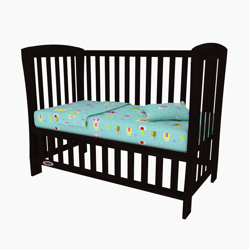 Pătuț bebe David maro Pătuț bebe David maro din lemn masiv, loc de dormit 120 × 60 cm