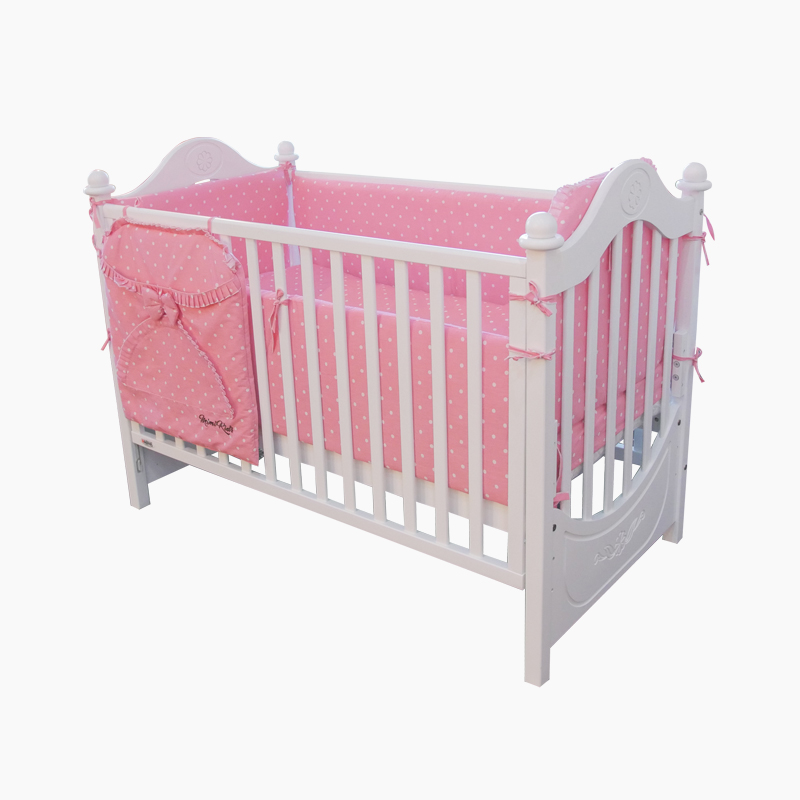 Pătuț bebe Denis alb Pătuț bebe Denis alb din lemn masiv, loc de dormit 120 × 60 cm