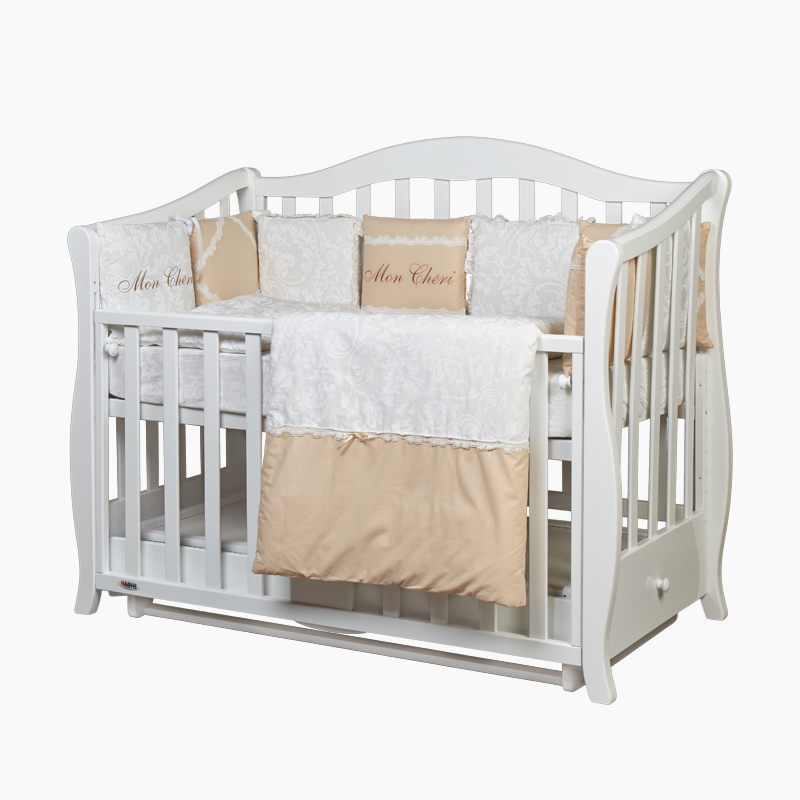 Pătuț bebe Iustin alb Pătuț bebe Iustin alb, loc de dormit 120 × 60 cm