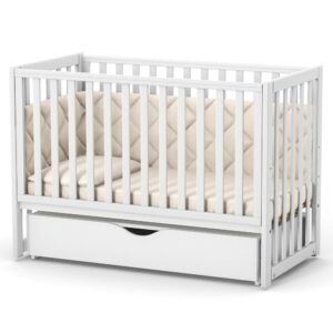 Pătuț bebe Oradea alb din lemn de arin, loc de dormit 120 × 60 cm, imaginea 2