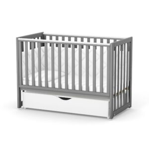 Pătuț bebe Oradea gri din lemn de arin, loc de dormit 120 × 60 cm, imaginea 2