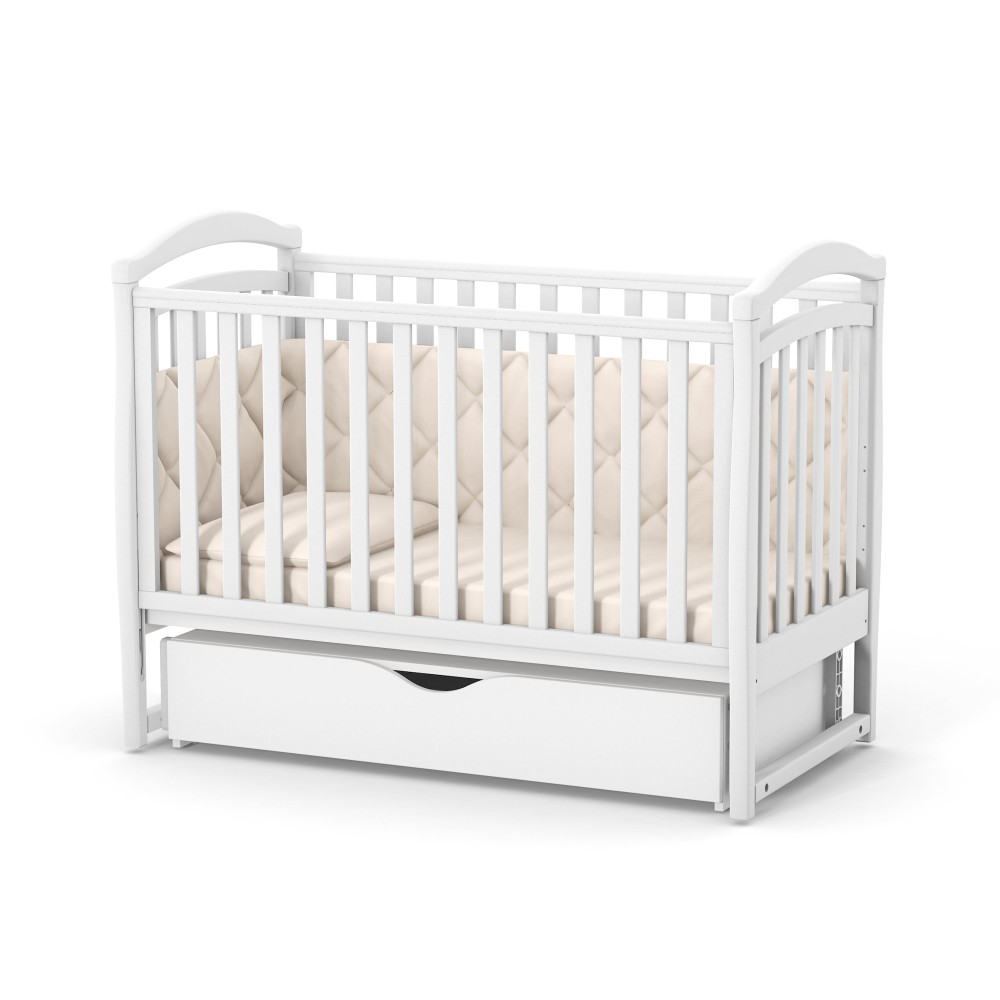 Pătuț bebe Constanța alb 120 × 60 Pătuț bebe Constanța alb din fag și arin, loc de dormit 120 × 60 cm