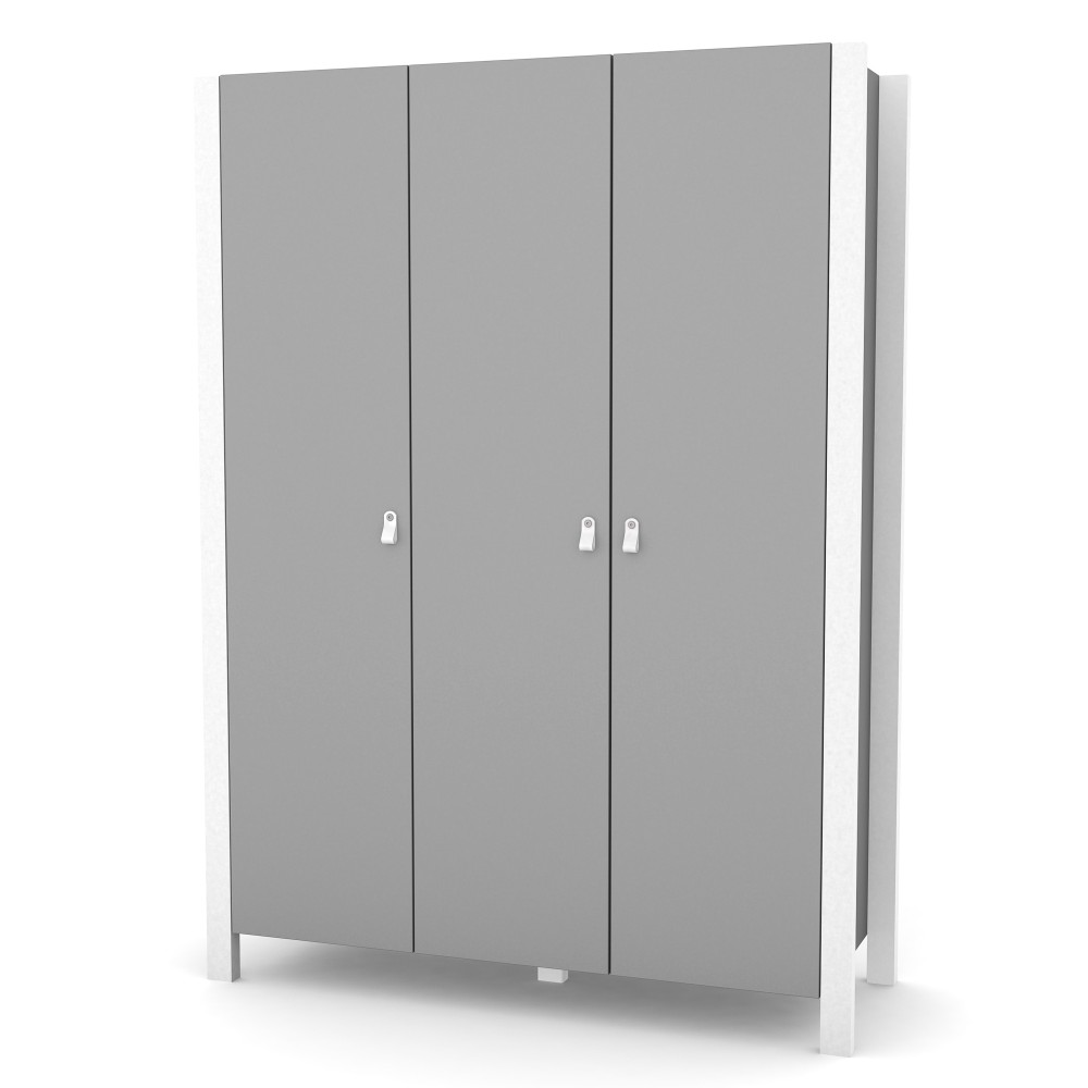 Dulap cameră copii Maia 1310 gri alb Dulap cu trei uși Maia 1310 gri alb, 131 × 47 × 179,5 cm, pentru camera copilului