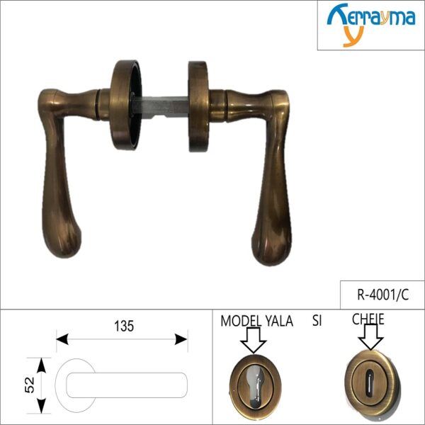SET MÂNERE ROZETĂ FILETATA OGR LUCIOS R-4001/C