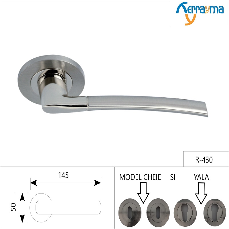 SET MÂNERE ROZETĂ ROTUNDĂ R-430 NICHELAT SATINAT SET MÂNERE ROZETĂ ROTUNDĂ R-430 NICHELAT SATINAT
