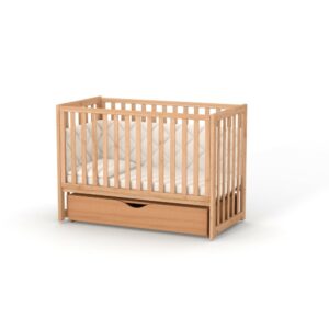 Pătuț bebe Oradea natur din lemn de arin, loc de dormit 120 × 60 cm, imaginea 2