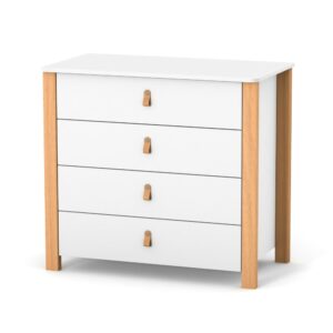 Comodă Maia 900 natur cu patru sertare, 90 × 50 × 85,6 cm, pentru camera copilului