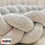 Baby Nest Braid Gri, textura moale a împletiturii din velur gri