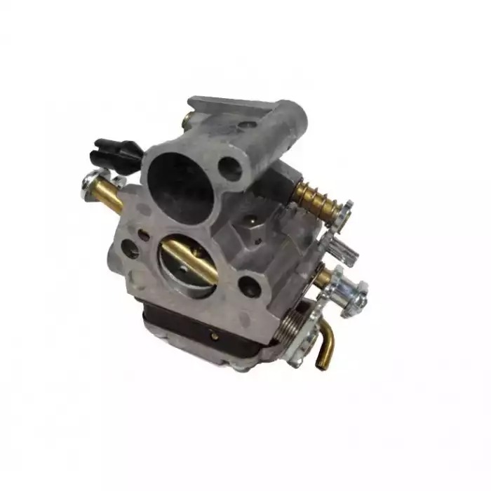 Carburator compatibil Husqvarna 235, 235E, 236, 240, 240E Carburator de drujbă compatibil Husqvarna 235, 236 și 240, vedere oblică spre flanșă și pârghii