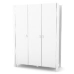 Dulap cu trei uși Maia 1310 alb, 131 × 47 × 179,5 cm, pentru camera copilului