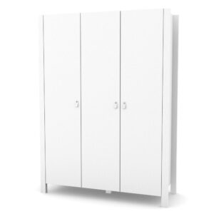 Dulap cu trei uși Maia 1310 alb, 131 × 47 × 179,5 cm, pentru camera copilului