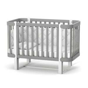 Pătuț bebe Maia gri alb, loc de dormit 120 × 60 cm, imaginea 2