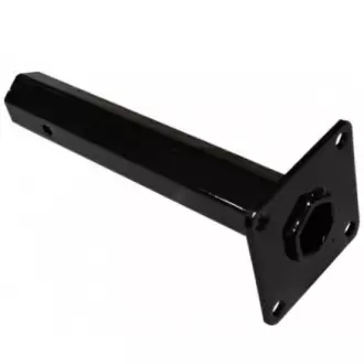 Manicot hexagonal motocultor cu flanșă Manicot hexagonal negru pentru motocultor, cu flanșă pătrată cu patru găuri, vedere laterală