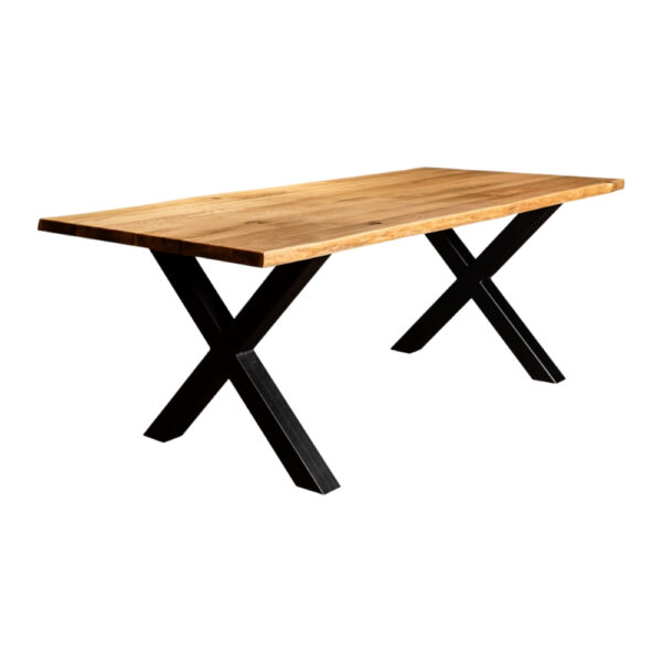 Masă lemn masiv stejar X D, 6 persoane, 1800x900mm