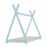 Pat pentru copii Daria albastru, design de cort indian, din lemn de brad, imaginea 5