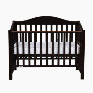Pătuț bebe Casian maro din lemn masiv, loc de dormit 120 × 60 cm, imaginea 2