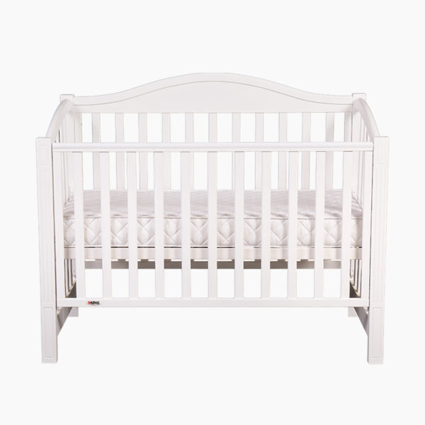 Pătuț bebe Casian alb din lemn masiv, loc de dormit 120 × 60 cm, imaginea 2