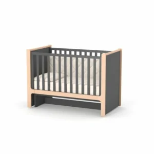 Pătuț bebe Bacău gri închis cu opțiune de co-sleeping, loc de dormit 120 × 60 cm, imaginea 2