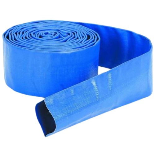 Furtun plat de refulare PVC 2 țoli, 50 m Furtun plat din PVC albastru, rulat, cu capătul liber turtit, pentru refularea apei de la motopompă