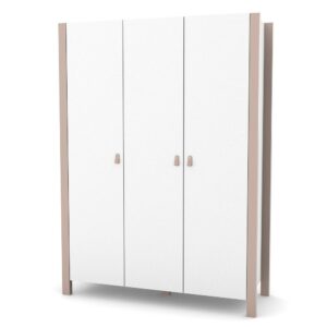 Dulap cu trei uși Maia 1310 alb cappuccino, 131 × 47 × 179,5 cm, pentru camera copilului