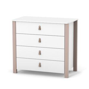 Comodă Maia 900 cappuccino cu patru sertare, 90 × 50 × 85,6 cm, pentru camera copilului