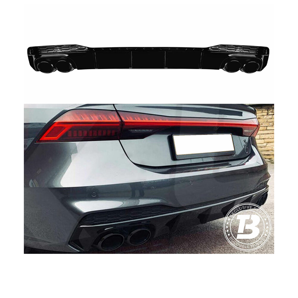 Difuzor Bară Spate cu Ornamente compatibil cu Audi A7 C8 RS7 Design Difuzor Bară Spate cu Ornamente compatibil cu Audi A7 C8 RS7 Design