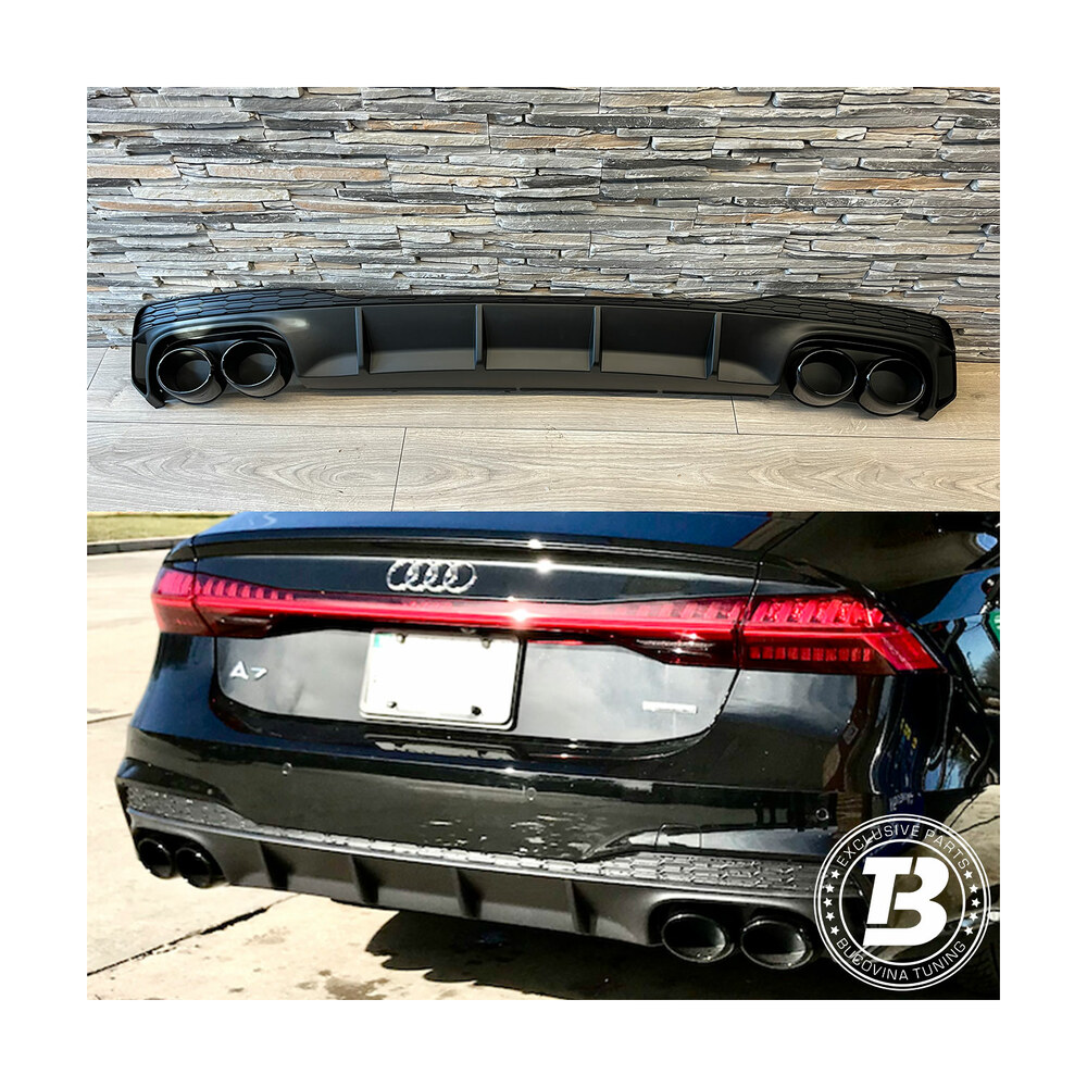 Difuzor Bară Spate cu Ornamente compatibil cu Audi A7 C8 S7 Design Difuzor Bară Spate cu Ornamente compatibil cu Audi A7 C8 S7 Design