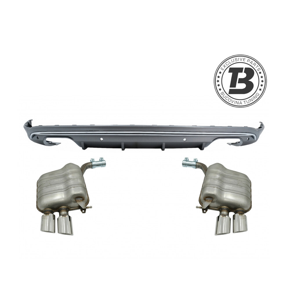 Difuzor Bară Spate cu Evacuare compatibil cu Audi Q5 8R SQ5 Design Difuzor Bară Spate cu Evacuare compatibil cu Audi Q5 8R SQ5 Design